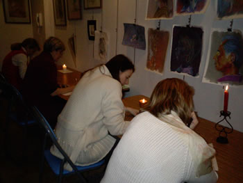 RBR Propioceptive writing class in progress, February 2005  